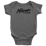 Millionaire-in-the-Making Onesie (Baby Bodysuit w/Black letters)