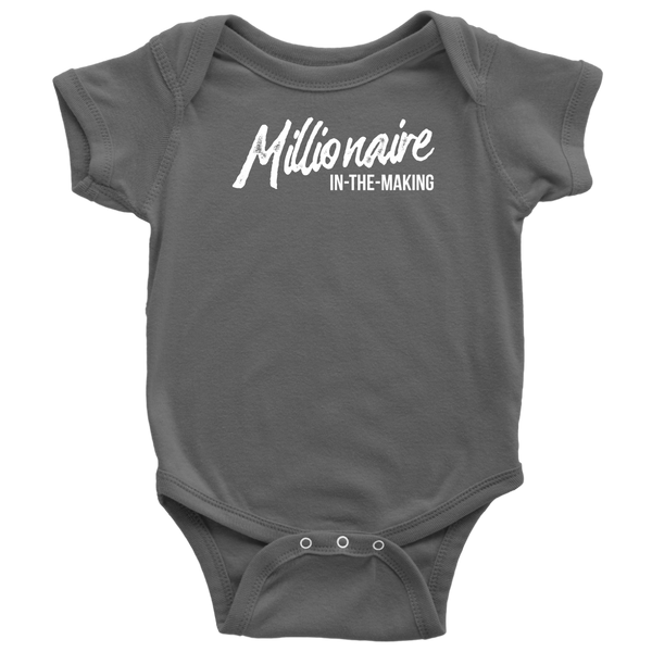 Millionaire-in-the-Making Onesie (Baby Bodysuit) WHITE LETTERS